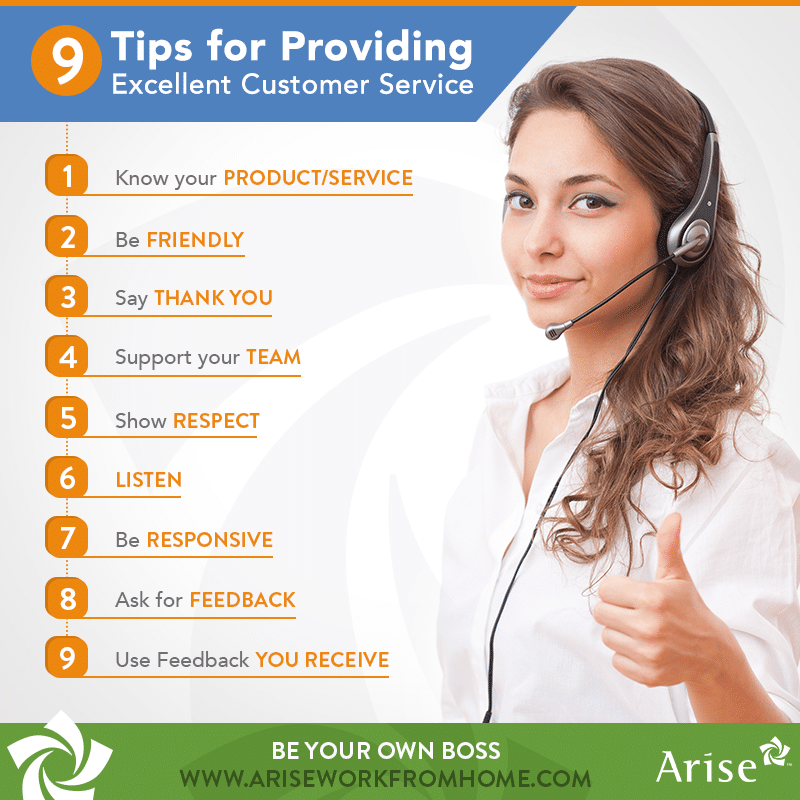 9 Tips For Providing Excellent Customer Service Arise Work From Home