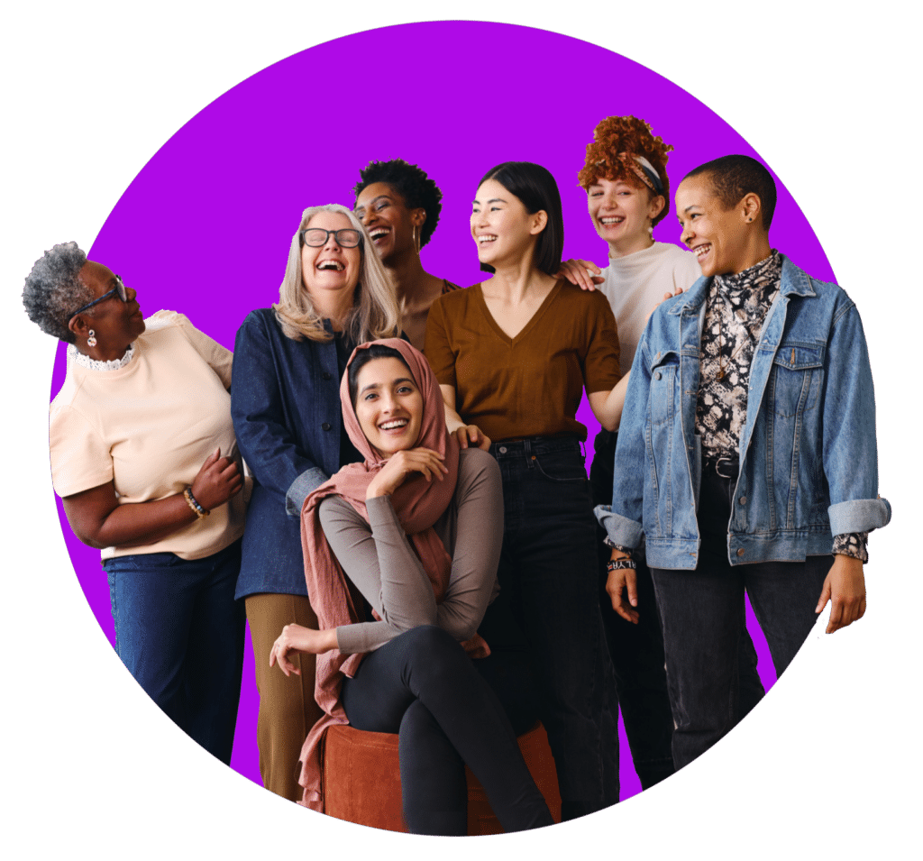 Group of smiling women.